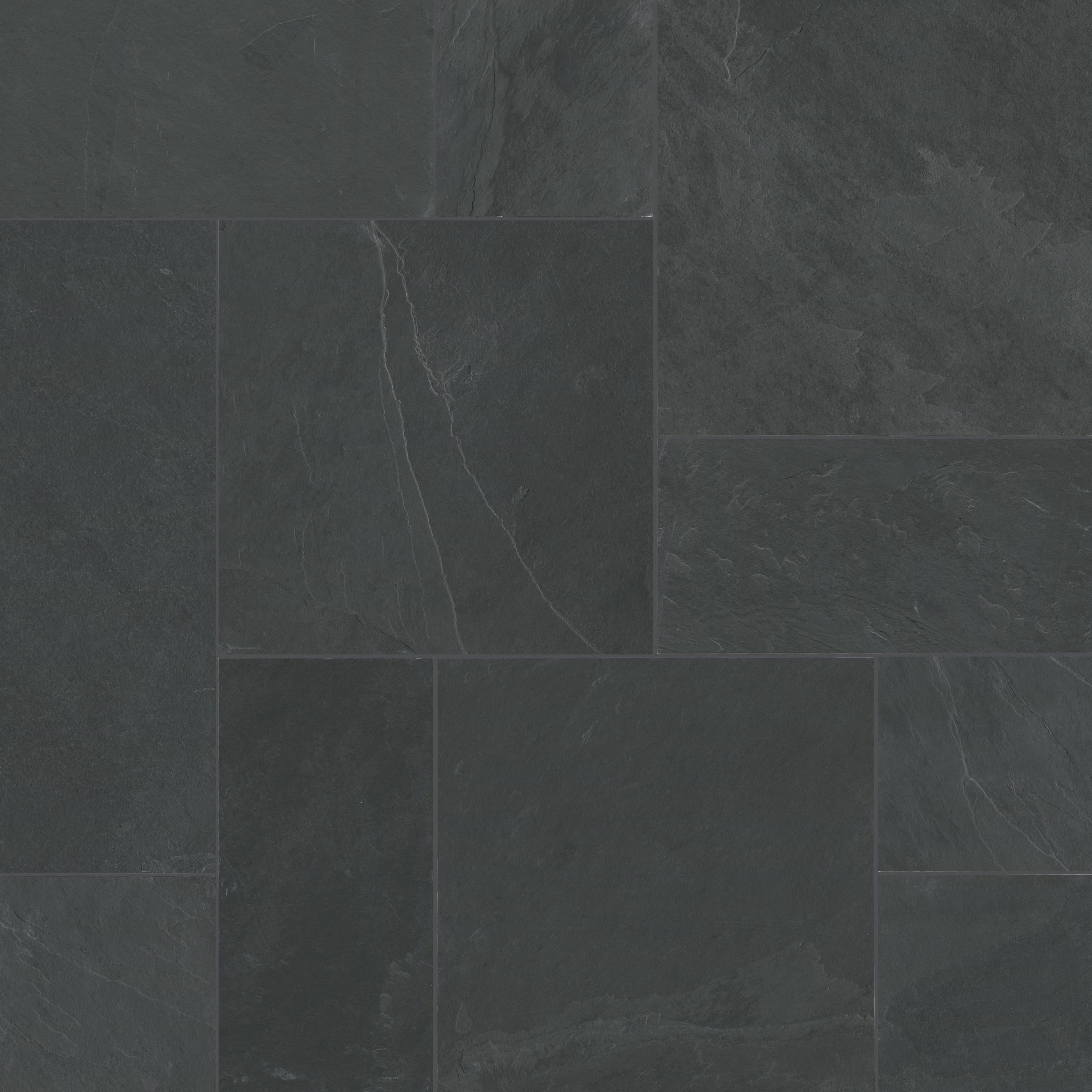 Montauk Black French Pattern Natural Slate