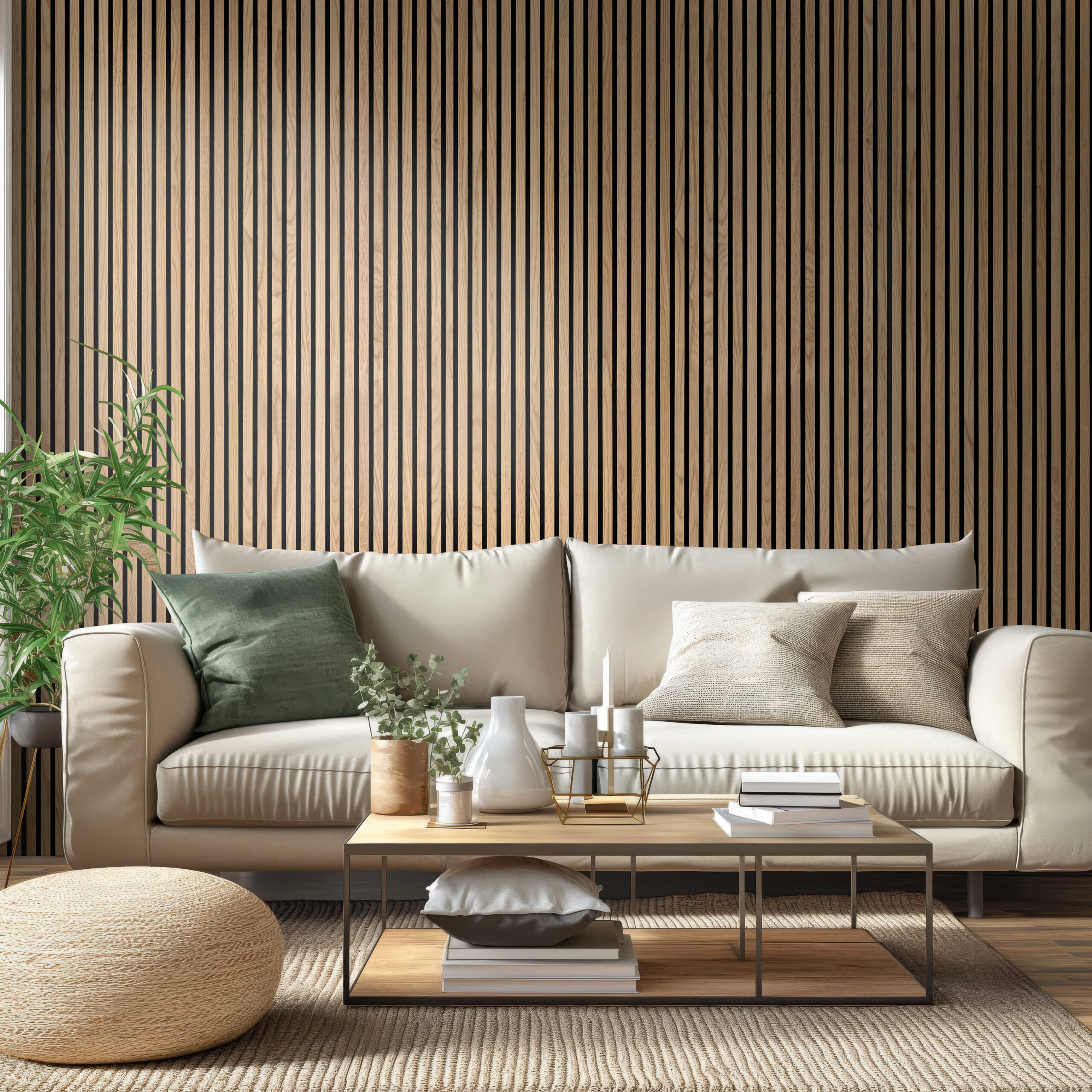 Natural 9.5×120 Acoustic Wood Slat Panel